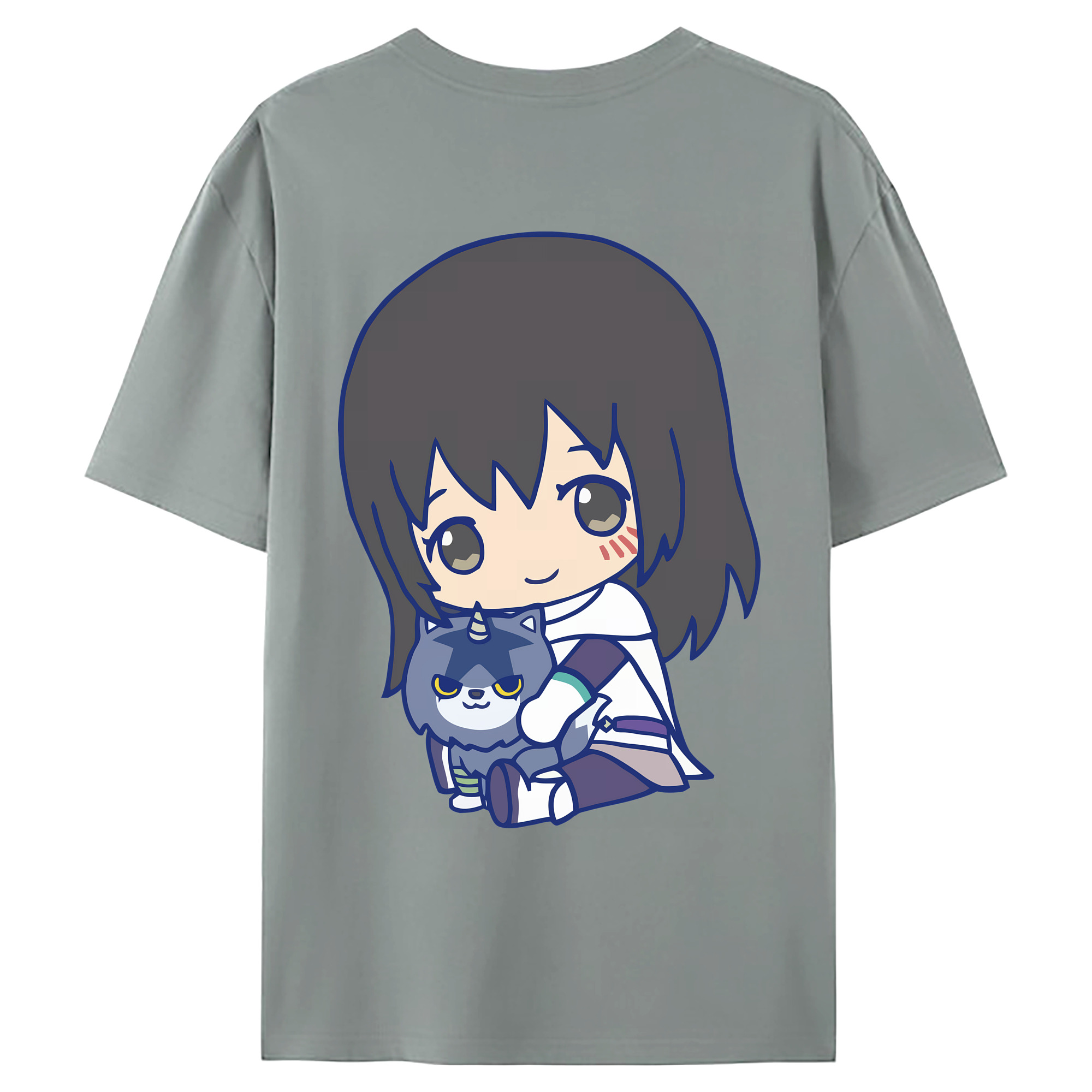 （画像用） 転スラ Regarding Reincarnated to Slime 綿100％ メンズ半袖Tシャツ（バックプリント） 通気性